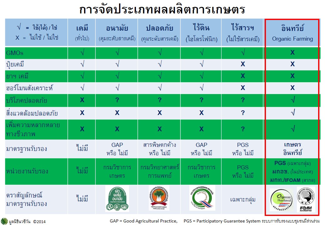 การแบ่งประเภทผัก